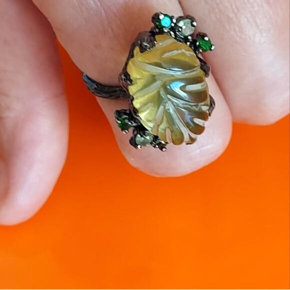 Natural Not Enhanced Lemon Quartz Ring 925 Sterling Silver Size 8.5 - Picture 8 of 10